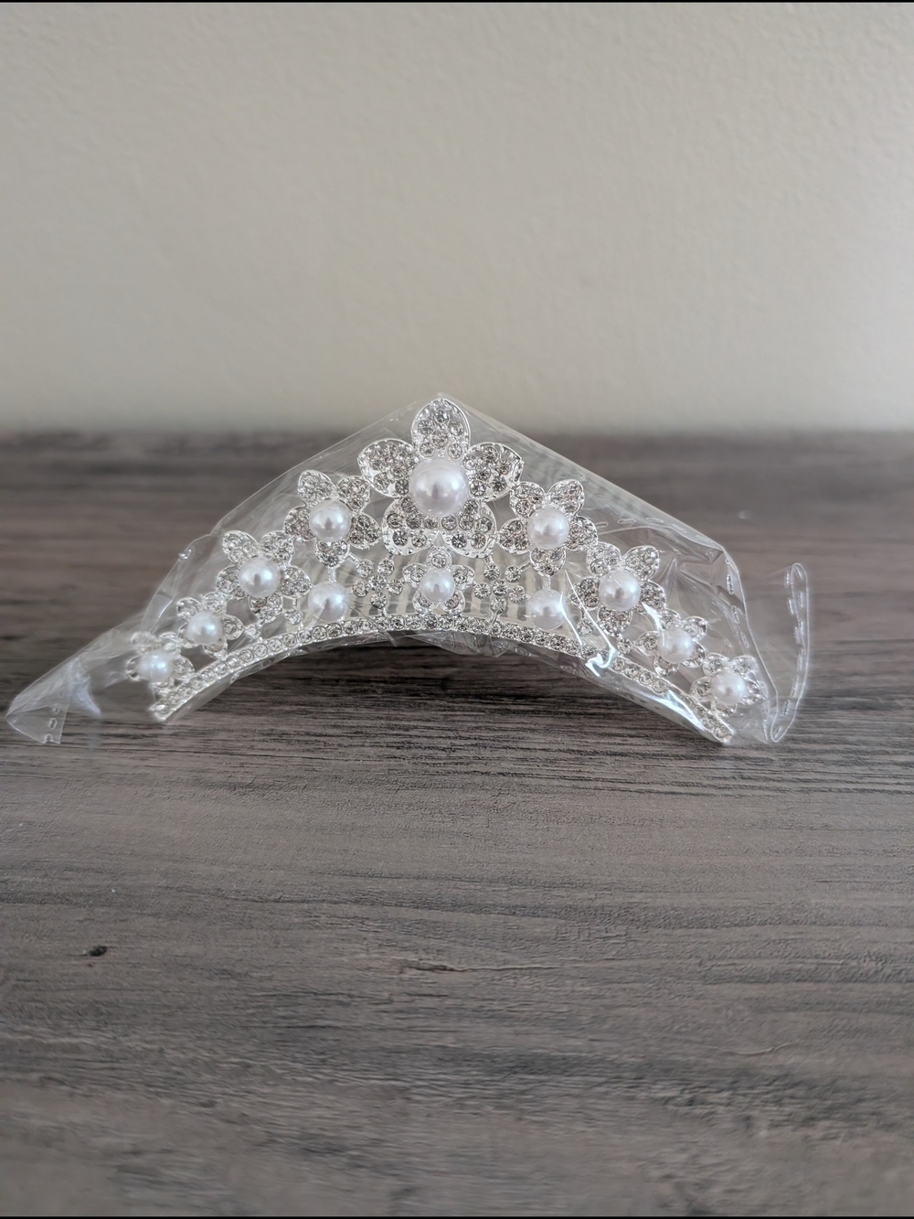 Pearl and Crystal Floral Tiara